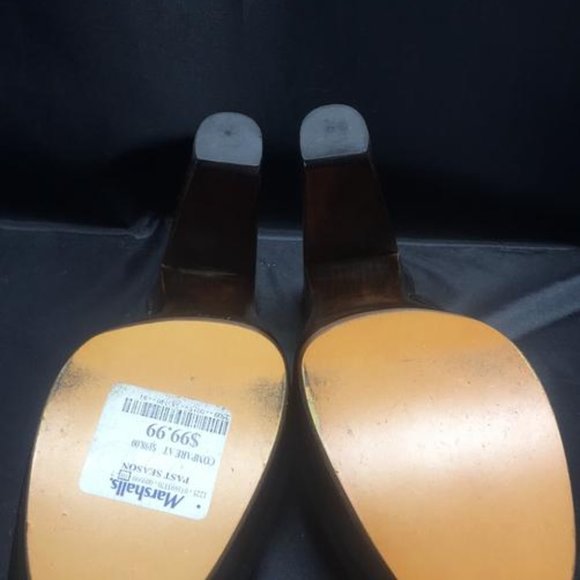 Coach Black Suede Janett Peep Toe Mules/Slides - Picture 9 of 11